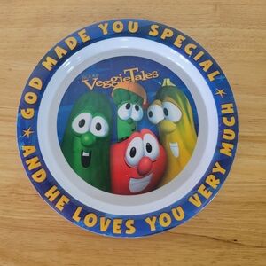 Vintage Veggie Tales Melamine Plate Zak Designs God made You Special & Loves You